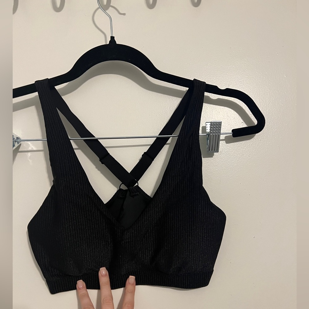 NWOT Aerie offline black ribbed padded bra